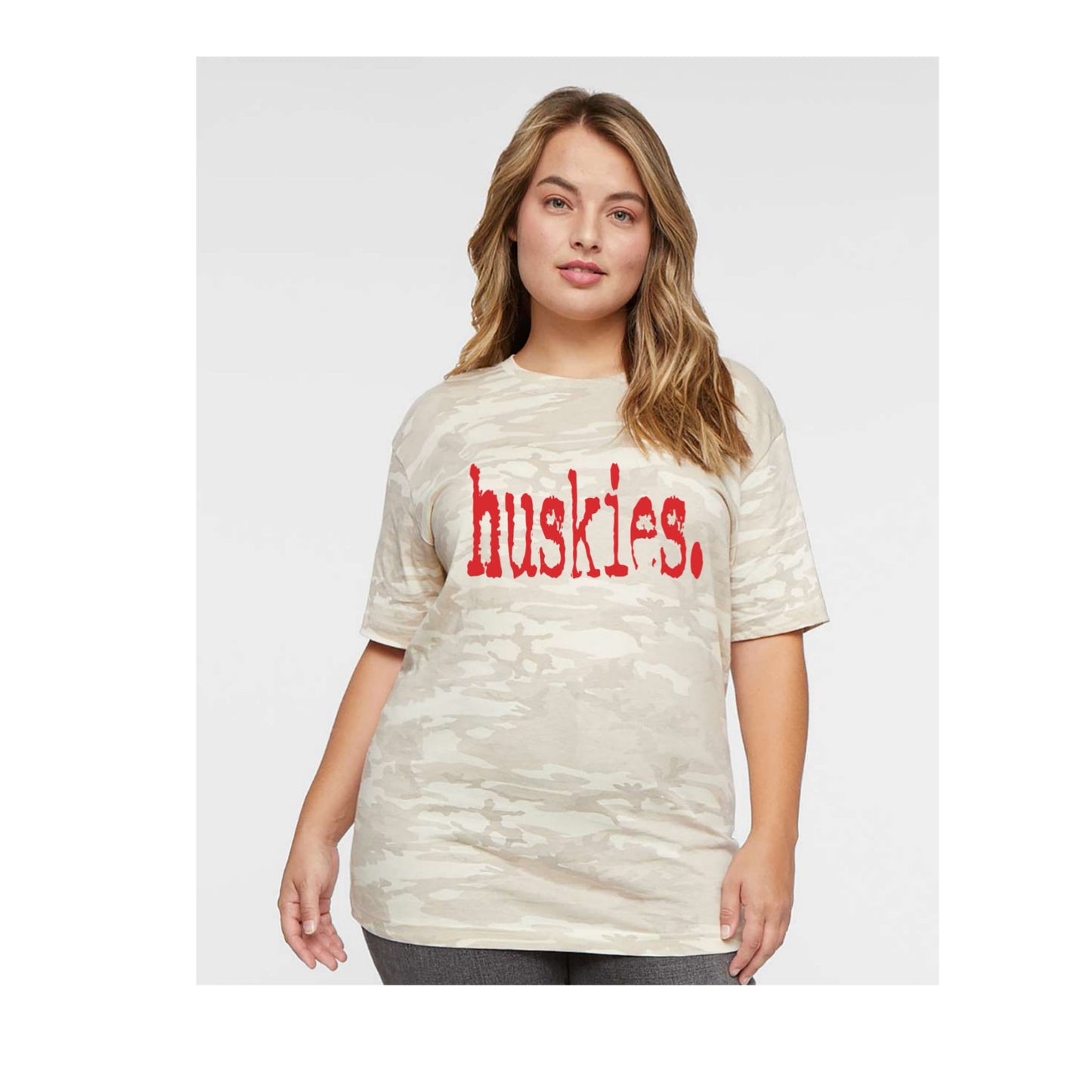 White camo “huskies” tee