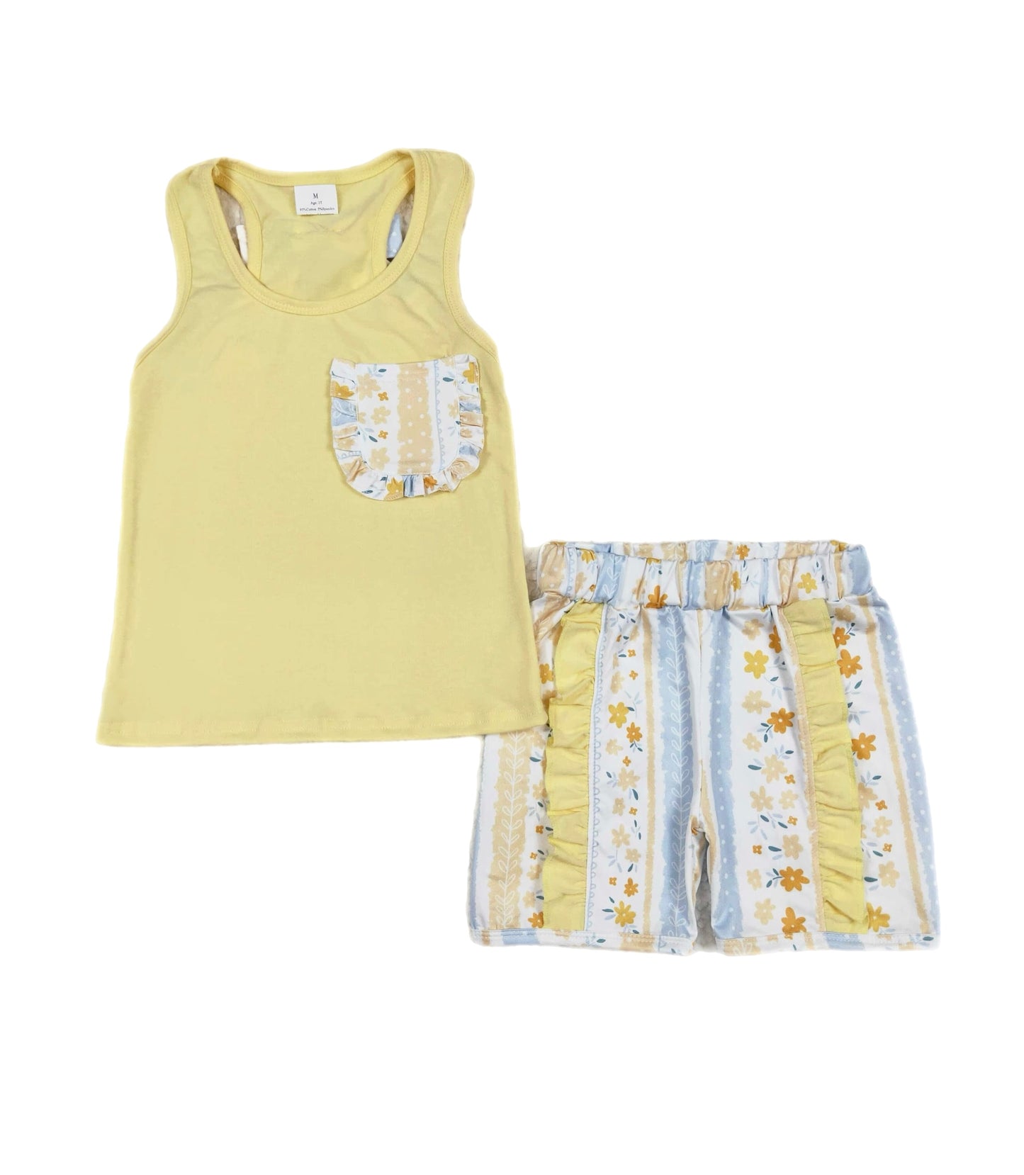 Yellow floral tank set